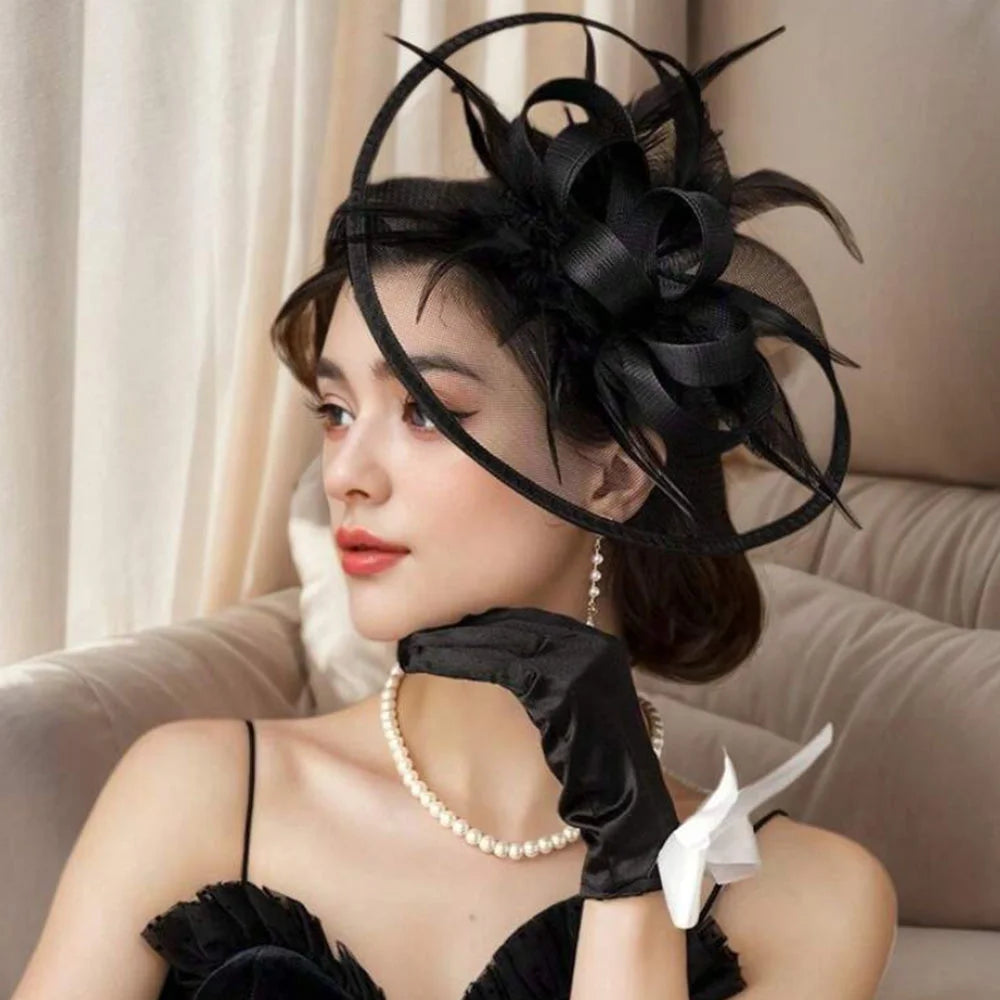 chapeau à plumes vintage