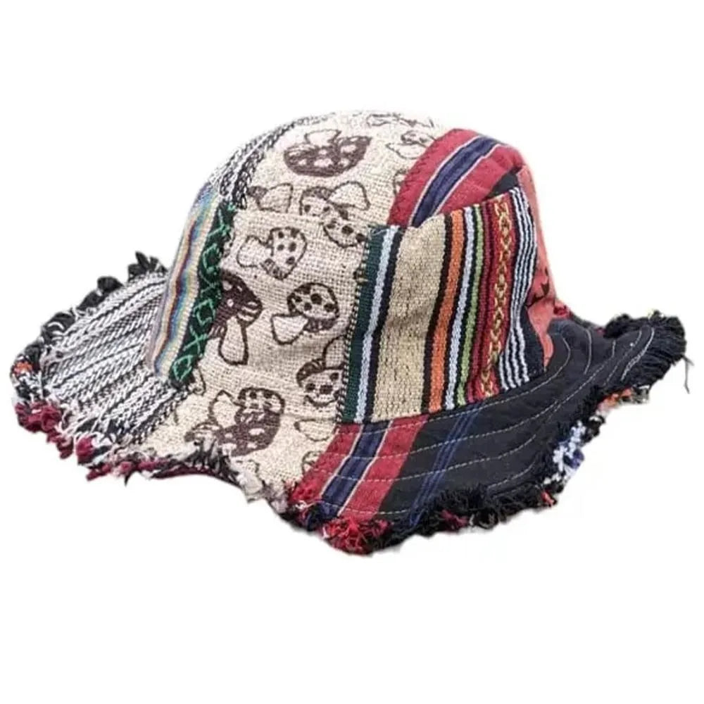 chapeau vintage tissu multicolore