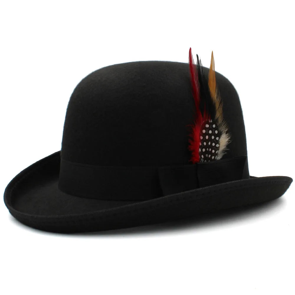chapeau melon daim vintage