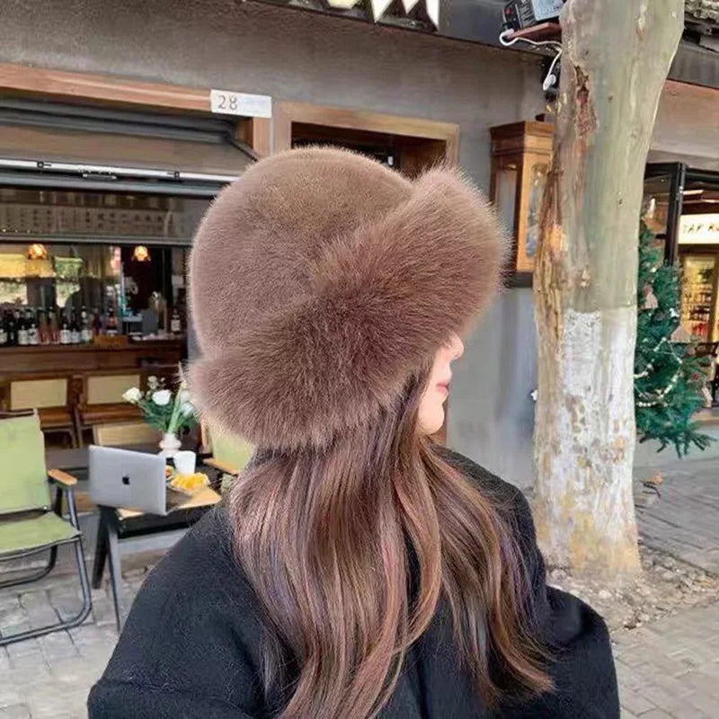 chapeau mongol en peluche vintage