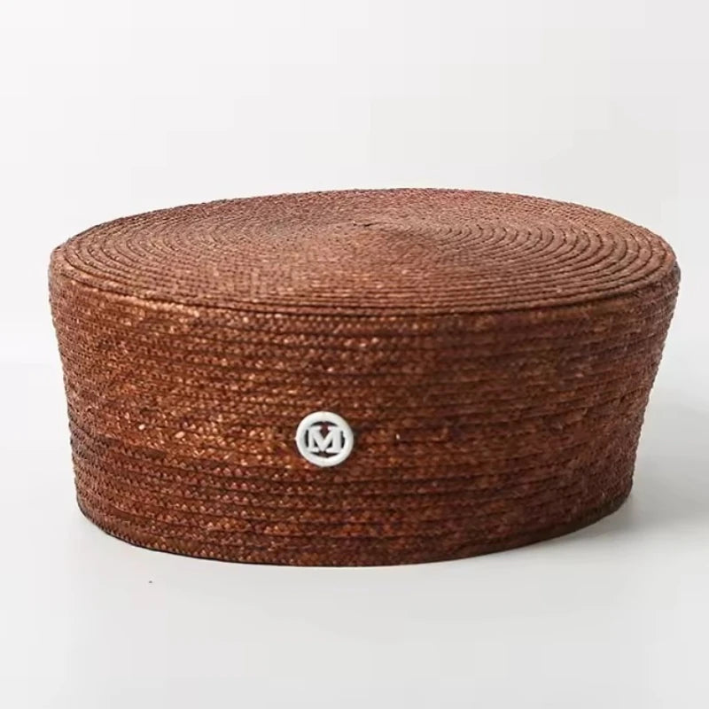 chapeau bibi en paille naturelle vintage
