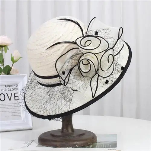 chapeau vintage fleur et voile