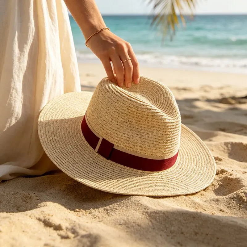chapeau de paille large bord femme vintage