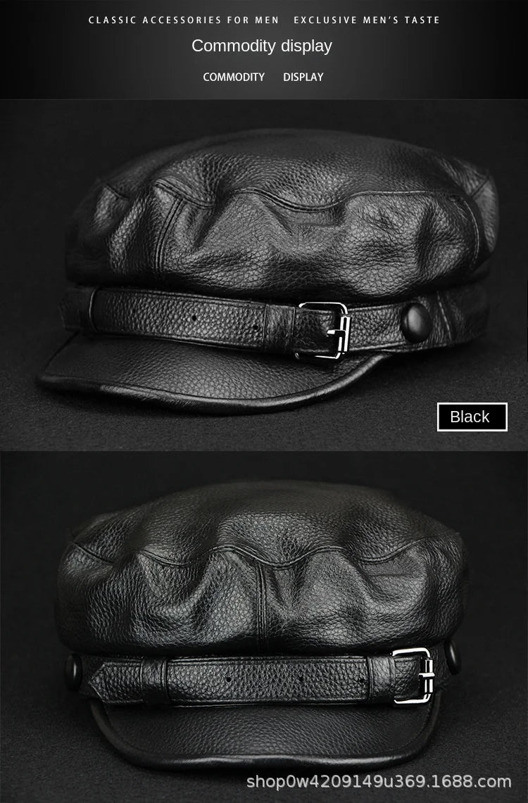 chapeau en cuir de vachette vintage