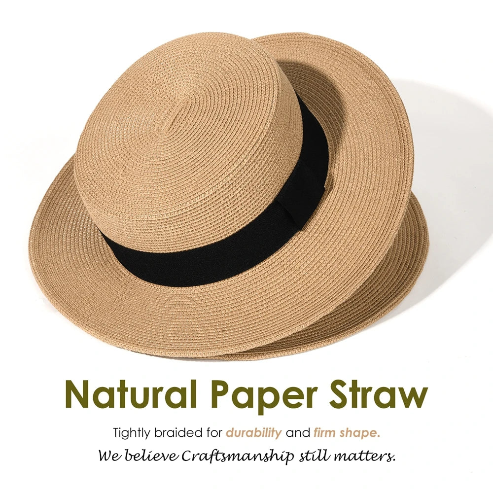 chapeau de paille beige vintage
