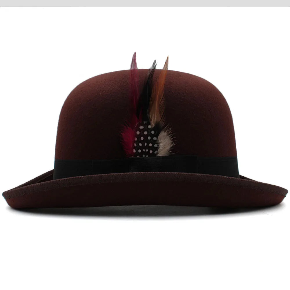 chapeau melon daim vintage