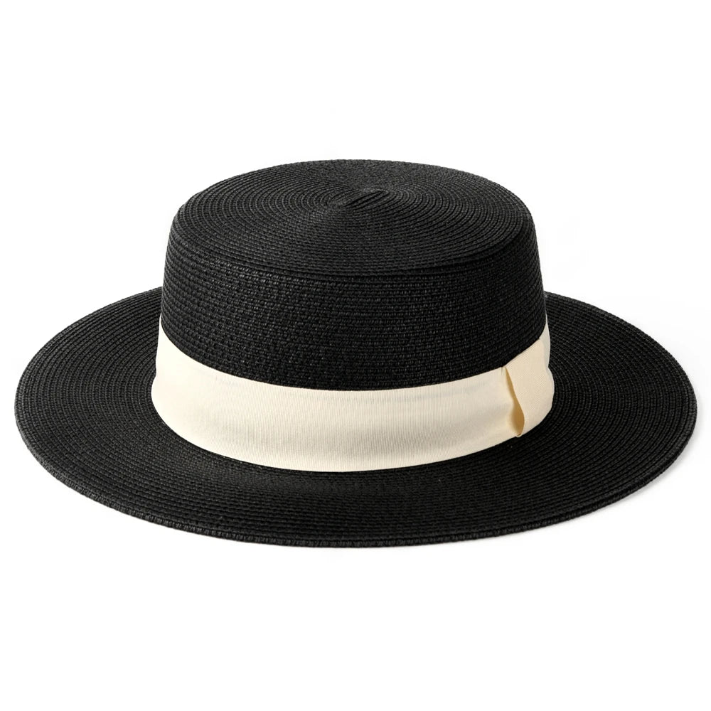 chapeau de paille beige vintage