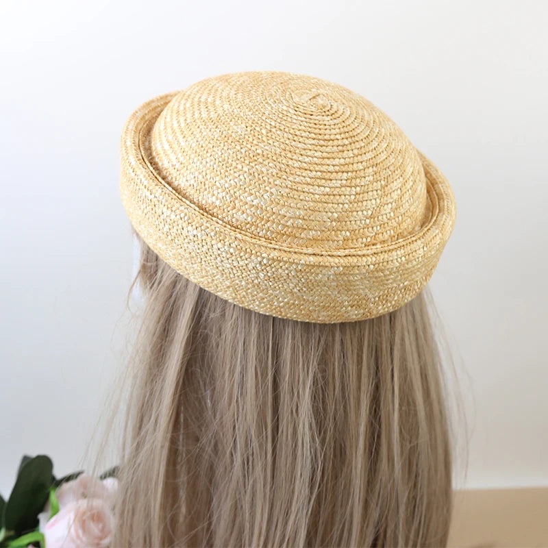 chapeau bibi en paille naturelle vintage