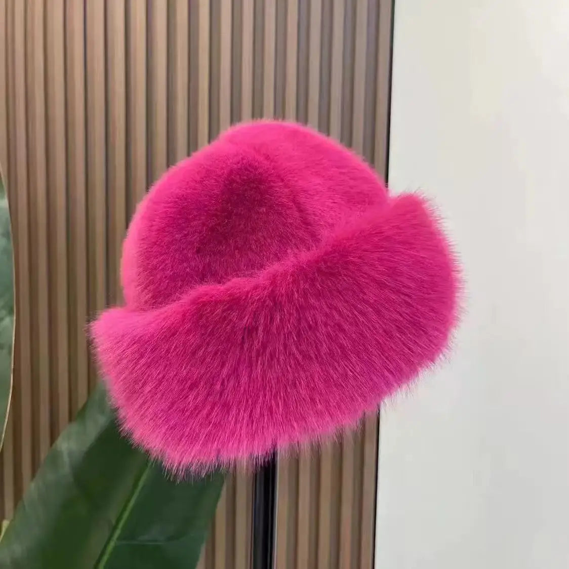 chapeau mongol en peluche vintage