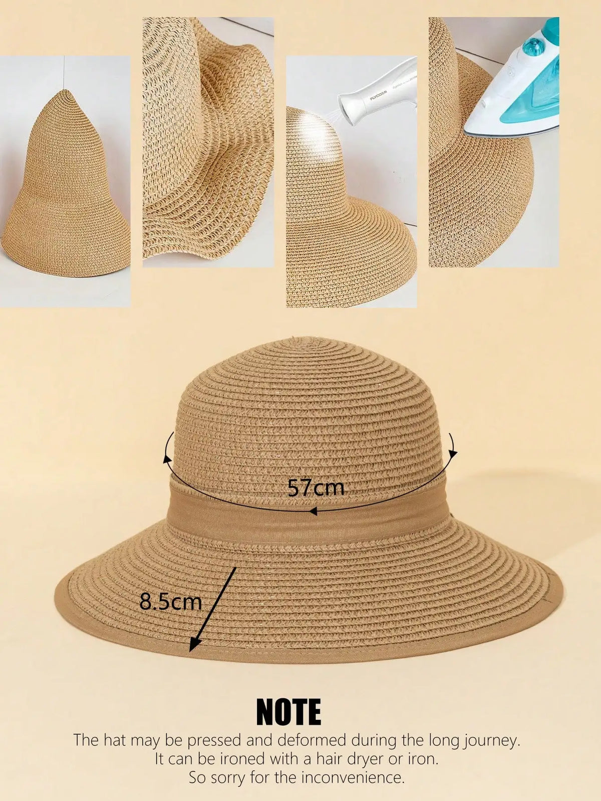 chapeau vintage ecru femme