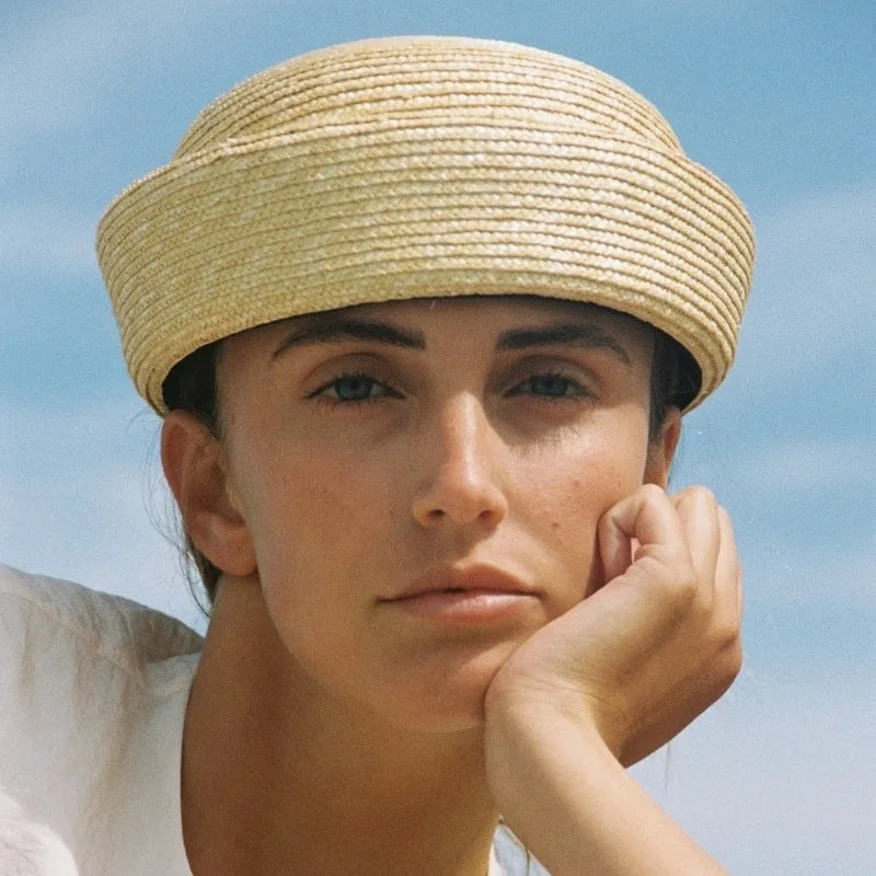 chapeau bibi en paille naturelle vintage