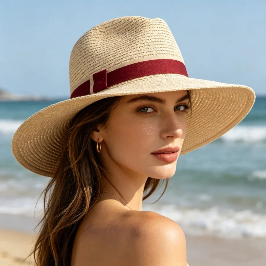 chapeau de paille large bord femme vintage