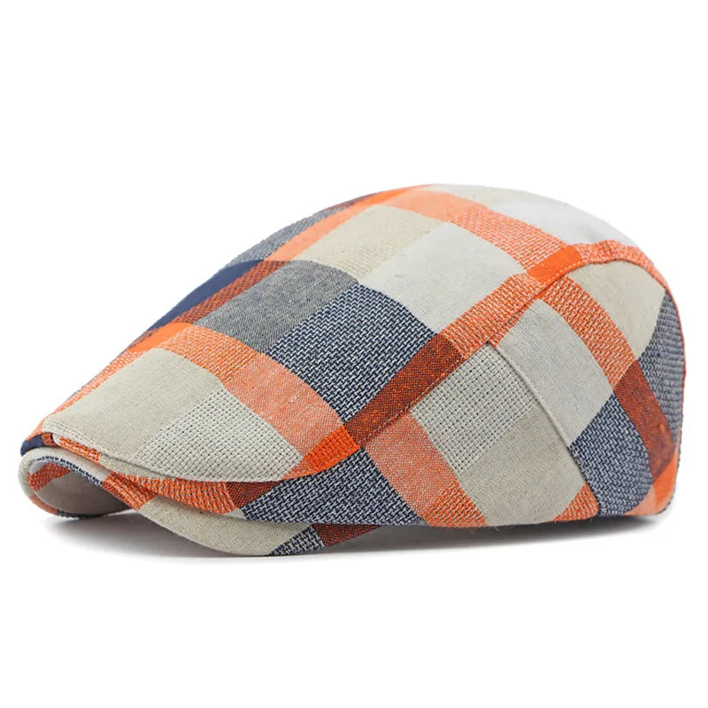 chapeau d'artiste à carreaux vintage