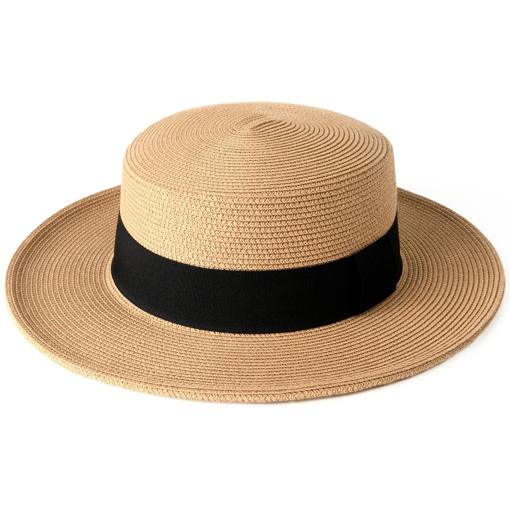 chapeau de paille beige vintage