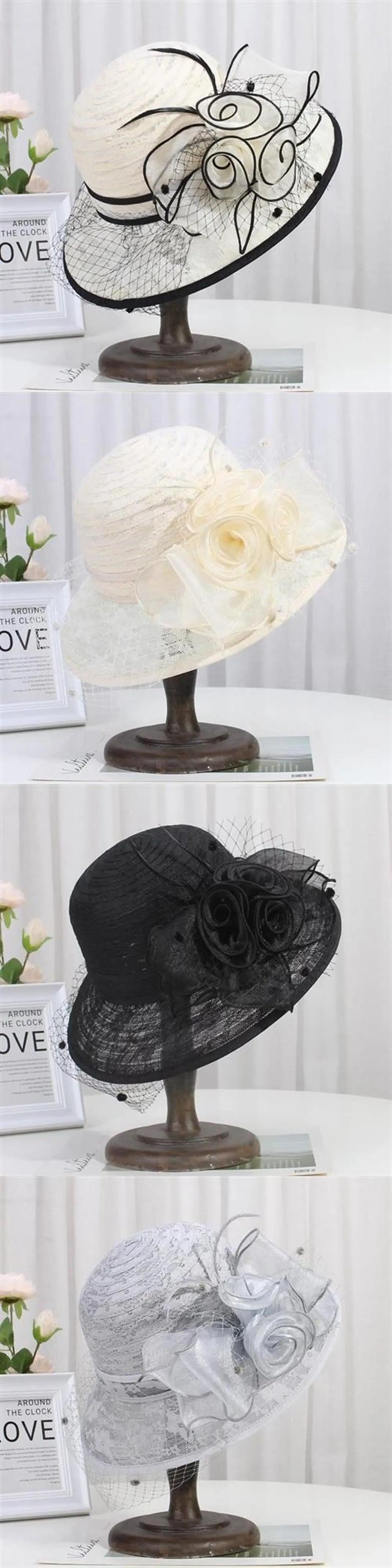 chapeau vintage fleur et voile