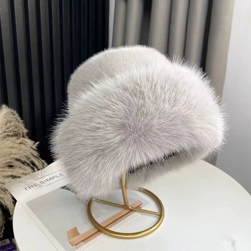 chapeau mongol en peluche vintage