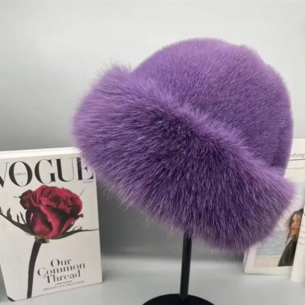 chapeau mongol en peluche vintage