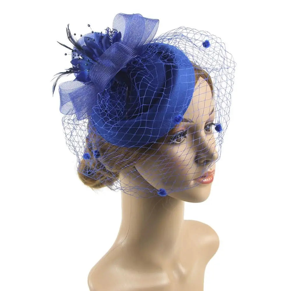 chapeau pin up vintage bleu marine