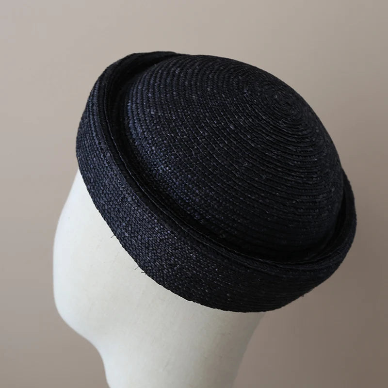 chapeau bibi en paille naturelle vintage