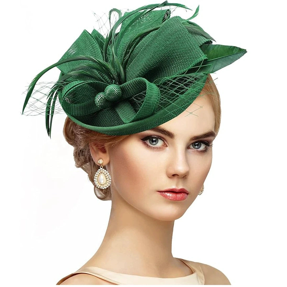 chapeau bib autrichien vintage femme vert