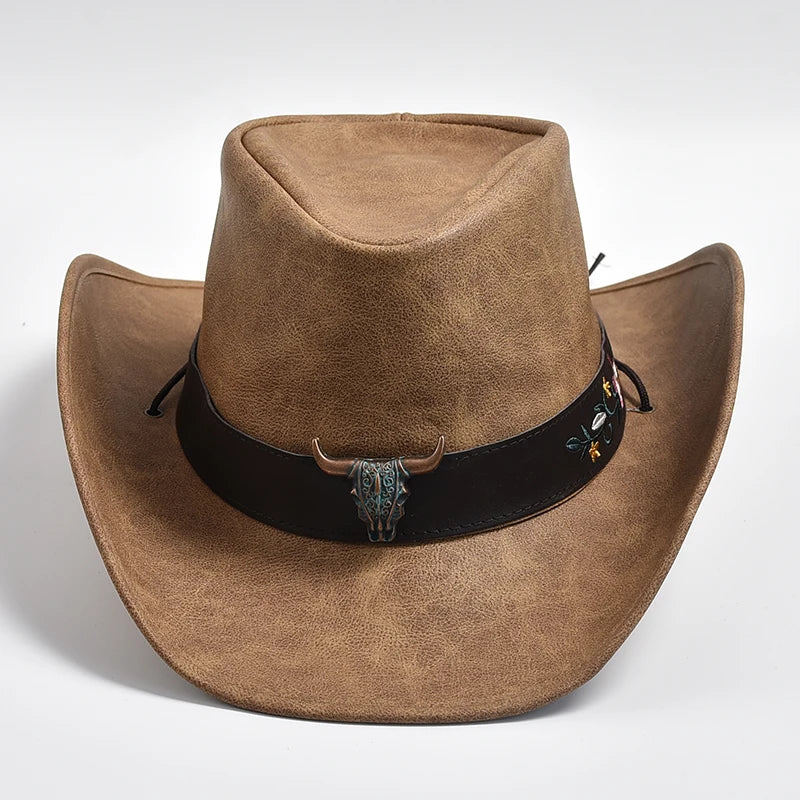 chapeau cuir vintage