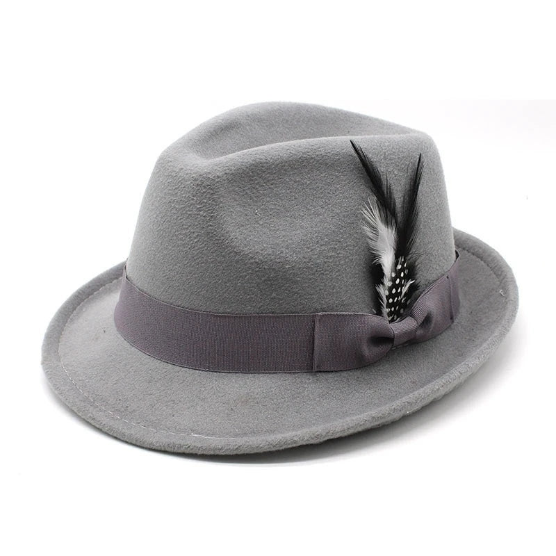 chapeau triby gris vintage brodé gangster