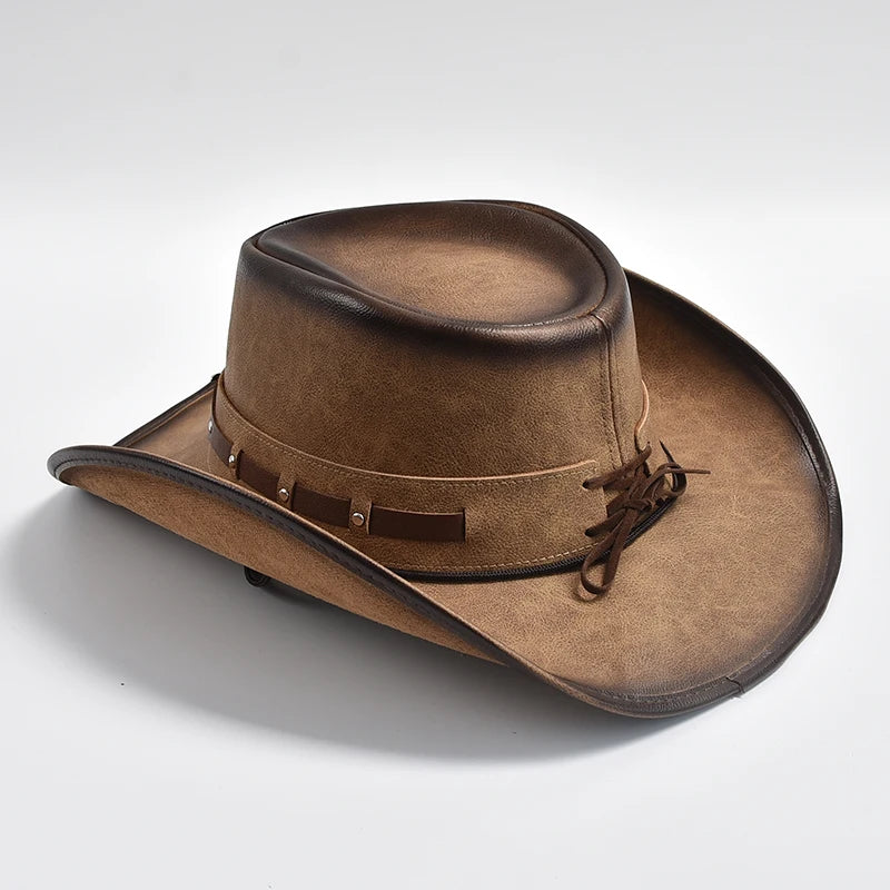chapeau cuir vintage