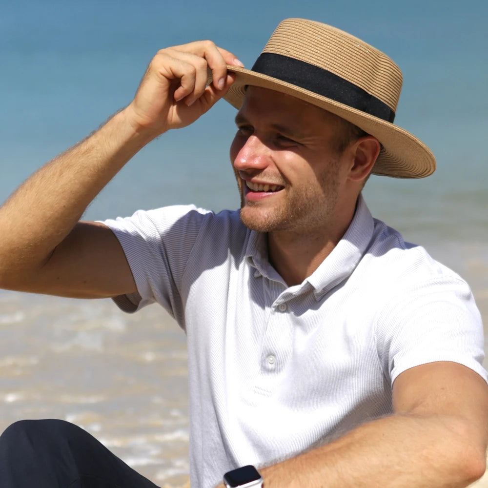 chapeau de paille beige vintage