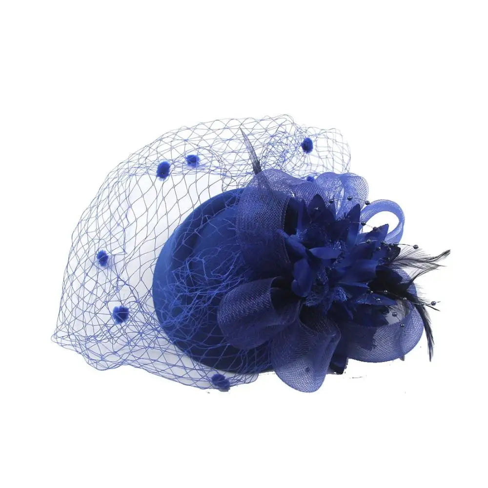 chapeau pin up vintage bleu marine