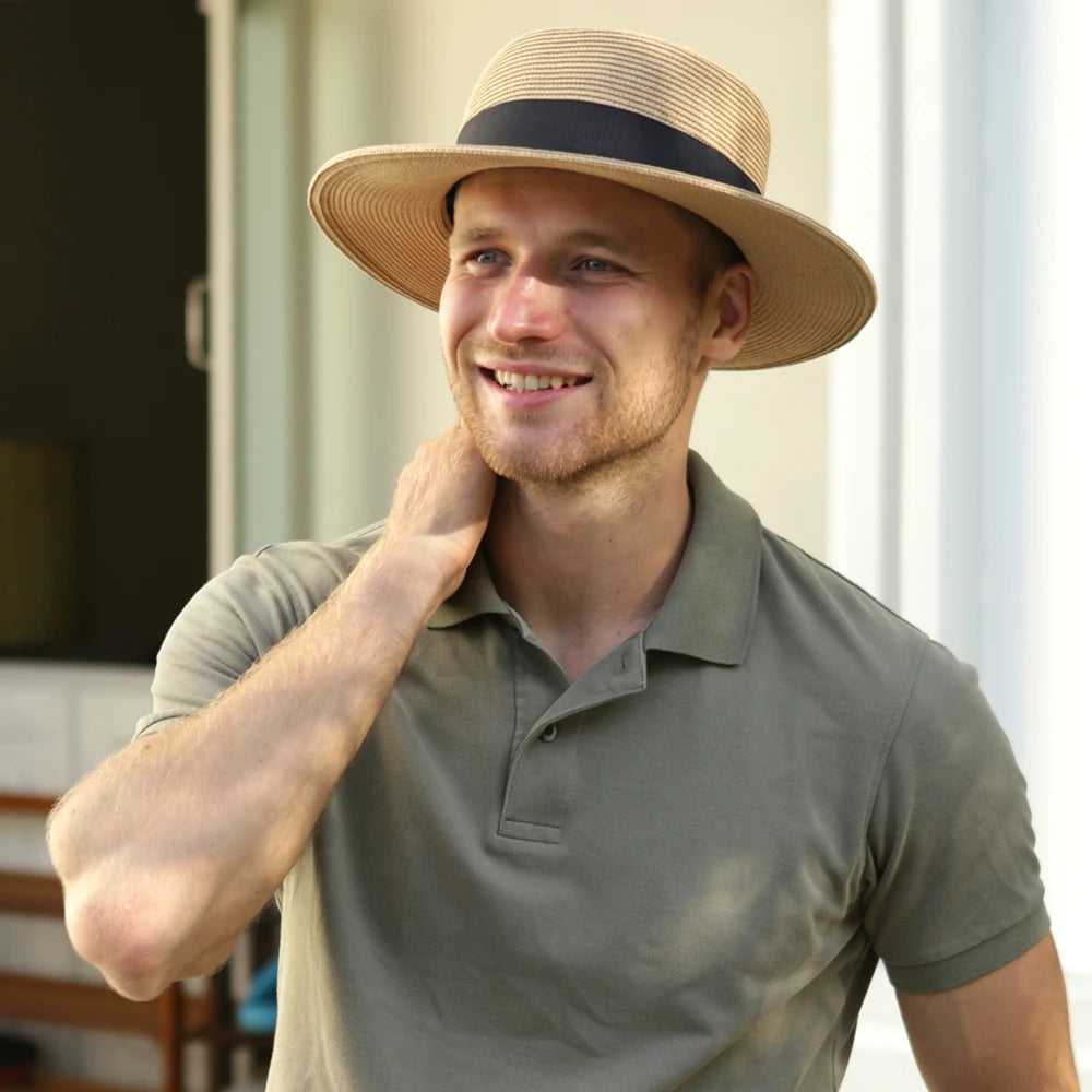 chapeau de paille beige vintage